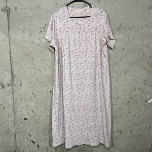 Pink K Pale Pink Ditzy Floral Mumu House Dress Women's